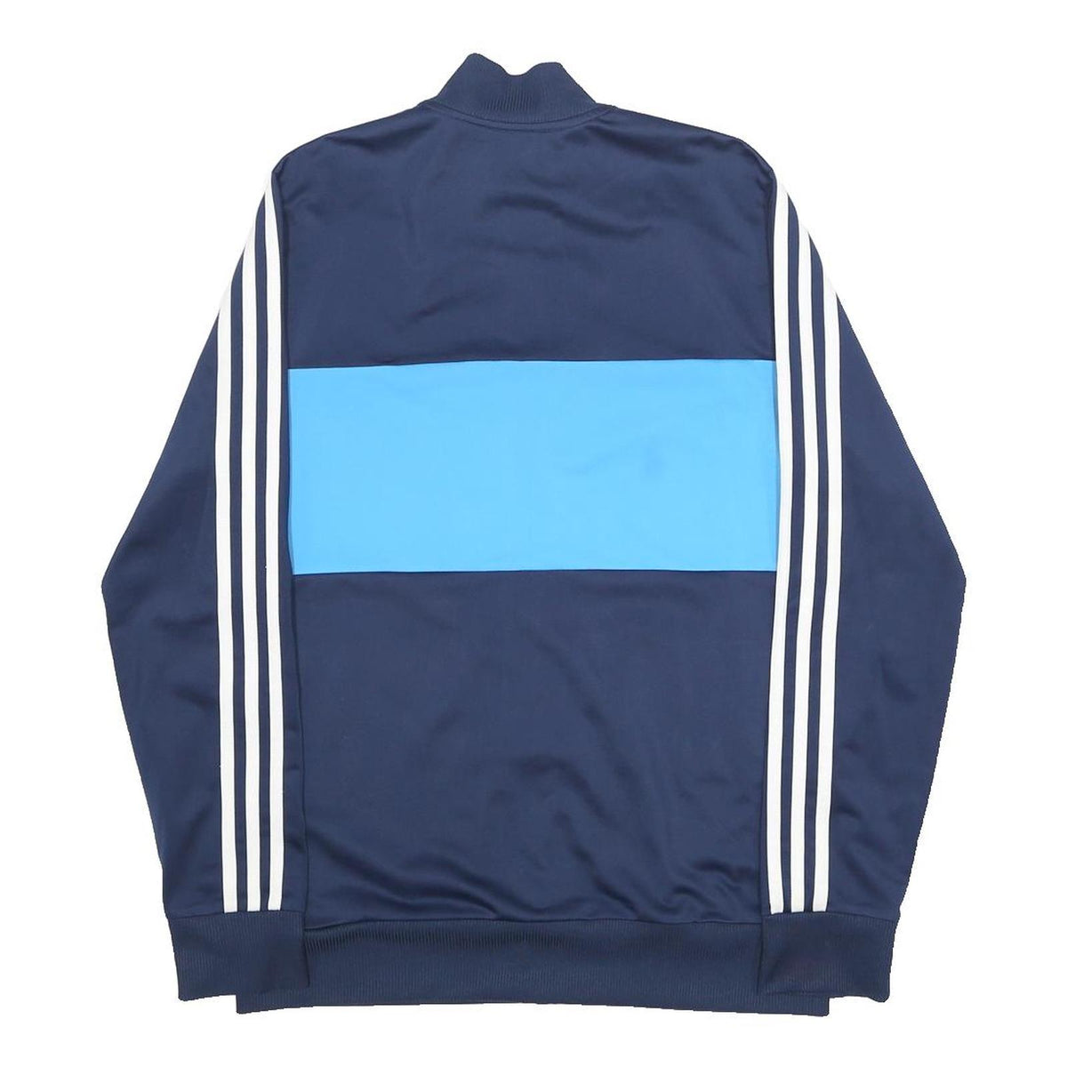 ADIDAS Boys Navy Blue & Sky Blue Track Jacket 15-16Y Polyester Zip Sportswear