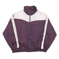CASUAL CONCEPTS Womens Purple & White Zip Jacket XL Nylon Plain Colourblock