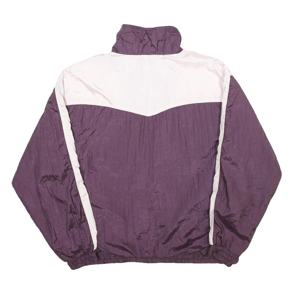 CASUAL CONCEPTS Womens Purple & White Zip Jacket XL Nylon Plain Colourblock