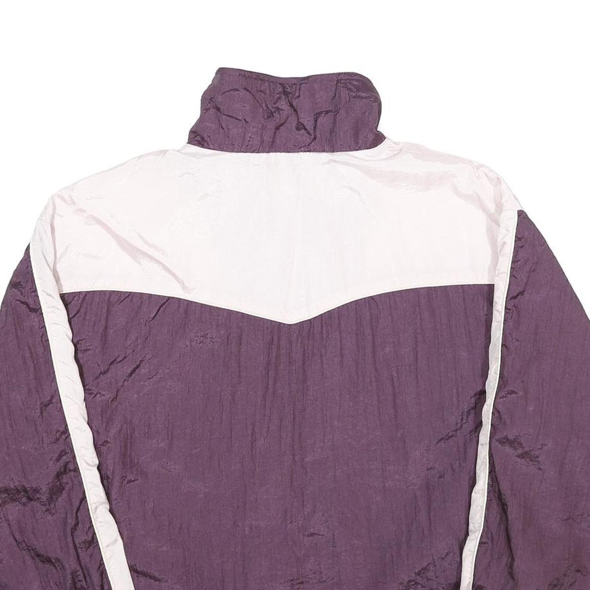 CASUAL CONCEPTS Womens Purple & White Zip Jacket XL Nylon Plain Colourblock