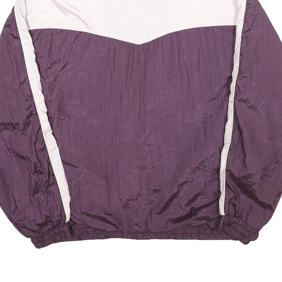 CASUAL CONCEPTS Womens Purple & White Zip Jacket XL Nylon Plain Colourblock
