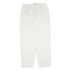 DOCKERS Womens White Regular Fit Straight Leg Trousers W29 L28 Cotton Blend Zip