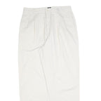 DOCKERS Womens White Regular Fit Straight Leg Trousers W29 L28 Cotton Blend Zip