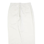 DOCKERS Womens White Regular Fit Straight Leg Trousers W29 L28 Cotton Blend Zip