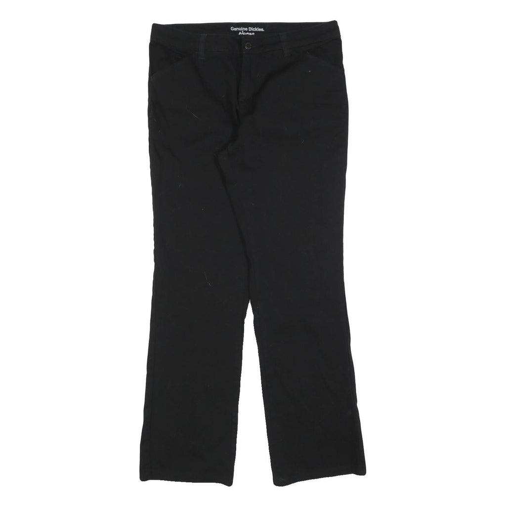 DICKIES Womens Cotton Blend Black Relaxed Straight Trousers W32 L30 Workwear