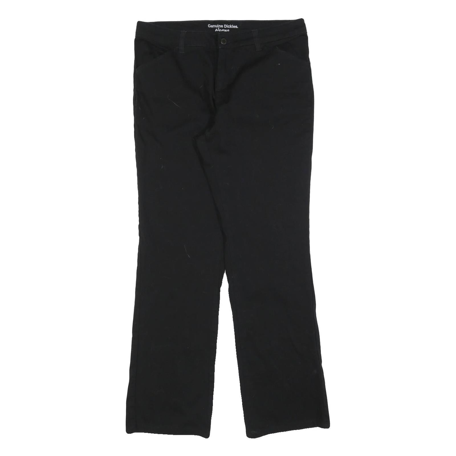 DICKIES Womens Cotton Blend Black Relaxed Straight Trousers W32 L30 Workwear