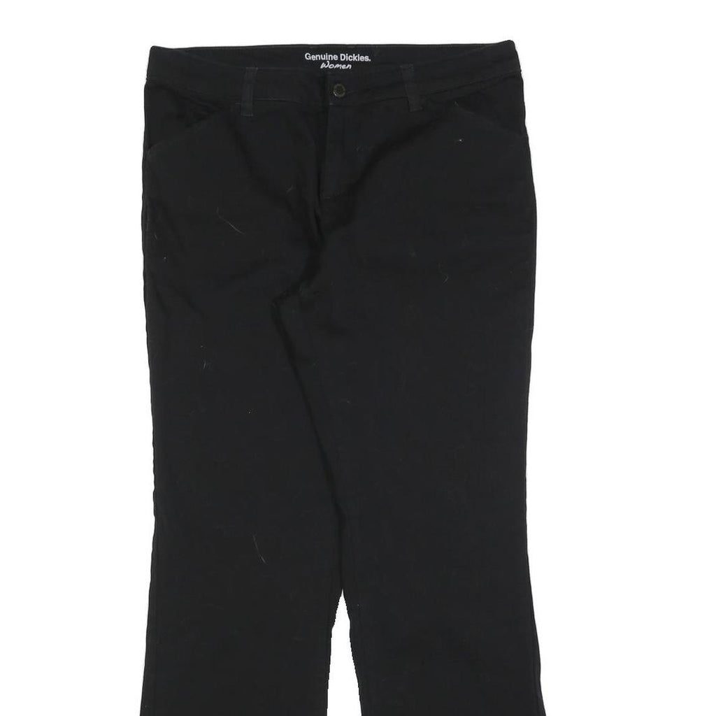 DICKIES Womens Cotton Blend Black Relaxed Straight Trousers W32 L30 Workwear