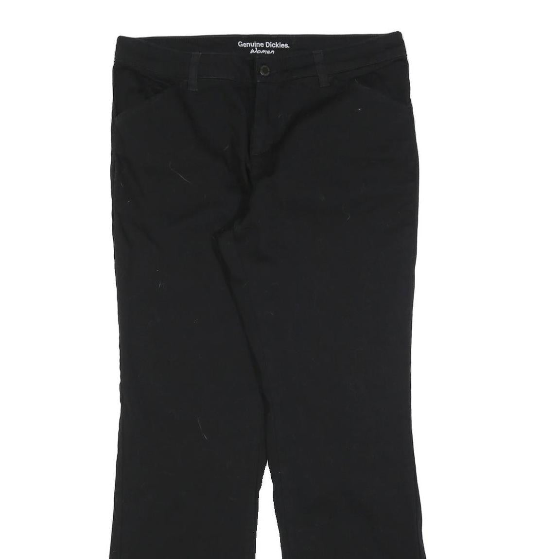 DICKIES Womens Cotton Blend Black Relaxed Straight Trousers W32 L30 Workwear