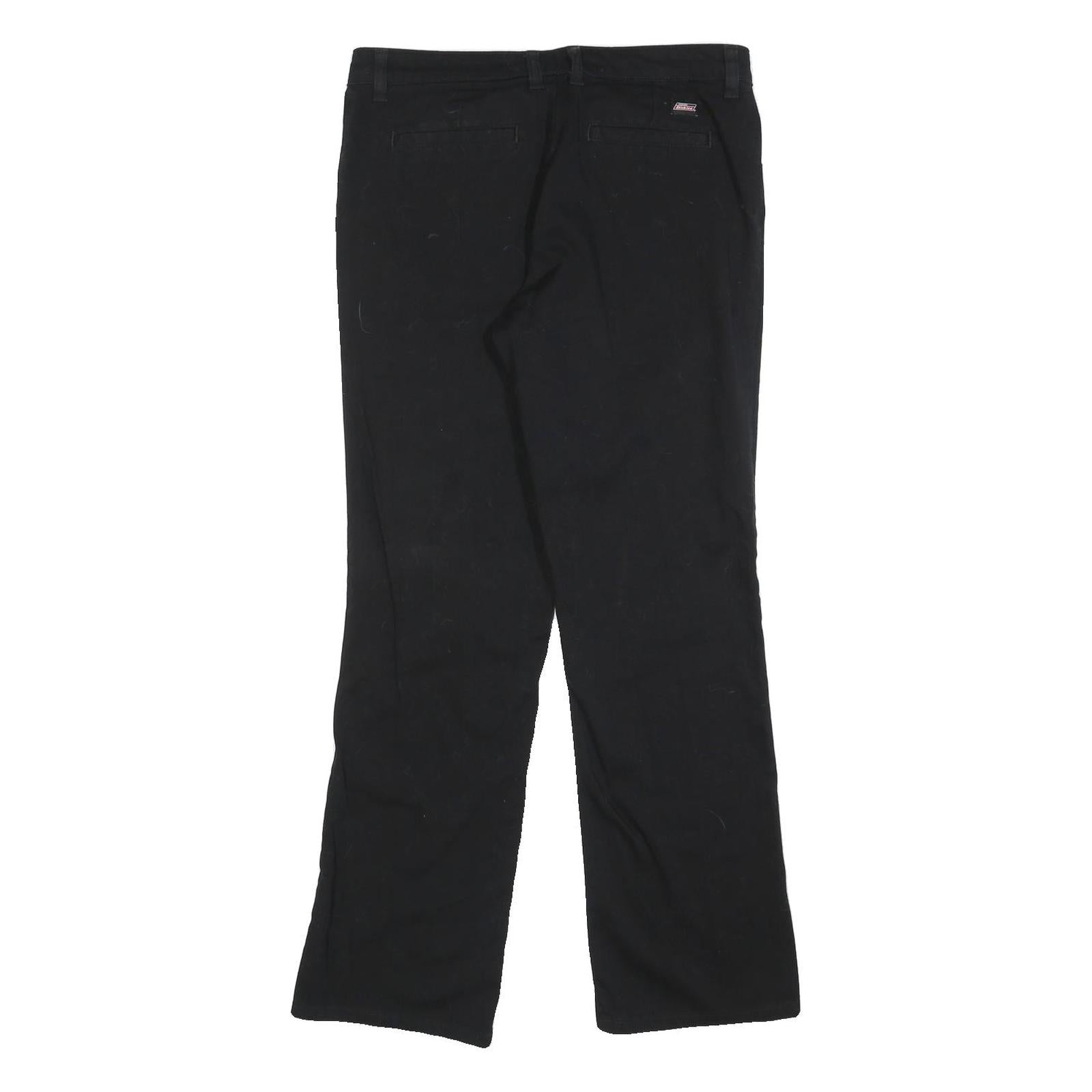 DICKIES Womens Cotton Blend Black Relaxed Straight Trousers W32 L30 Workwear