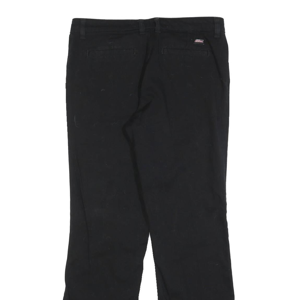 DICKIES Womens Cotton Blend Black Relaxed Straight Trousers W32 L30 Workwear