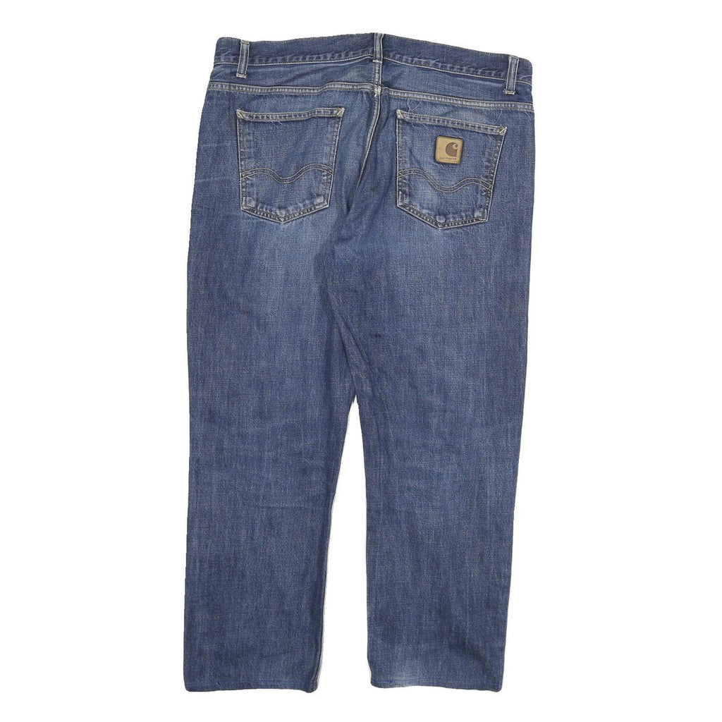 CARHARTT Mens Regular Fit Blue Denim Jeans W36 L26 Zip Closure Classic Style