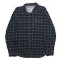 TRUE GRIT Mens Black & Blue Check Shirt M Cotton Long Sleeve Casual