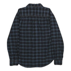 TRUE GRIT Mens Black & Blue Check Shirt M Cotton Long Sleeve Casual