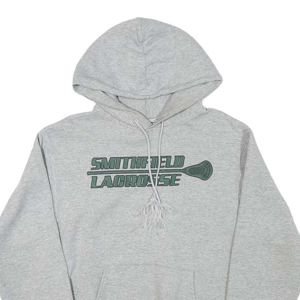 CHAMPION Mens Grey Smithfield Lacrosse Hoodie S Cotton Blend Pullover