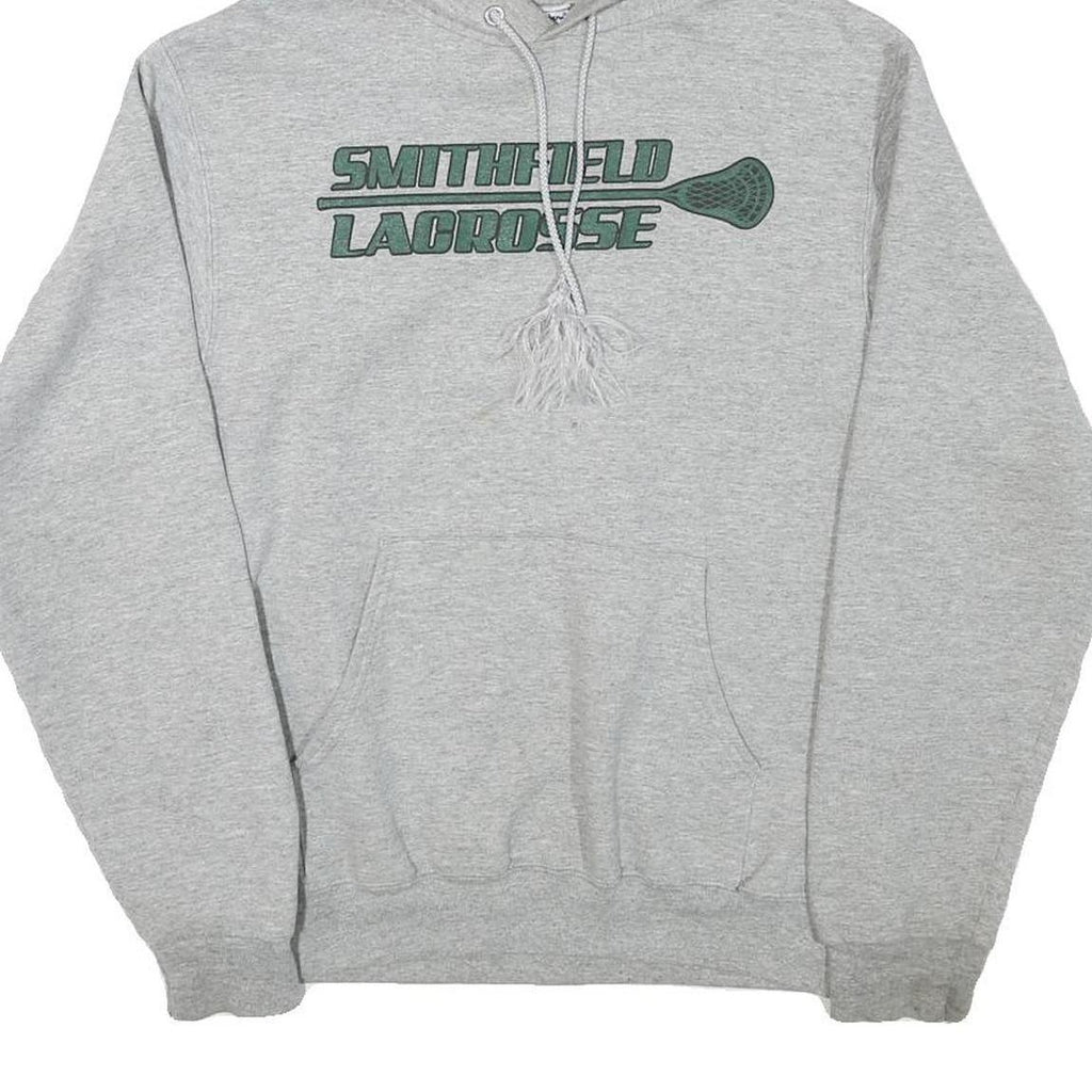 CHAMPION Mens Grey Smithfield Lacrosse Hoodie S Cotton Blend Pullover