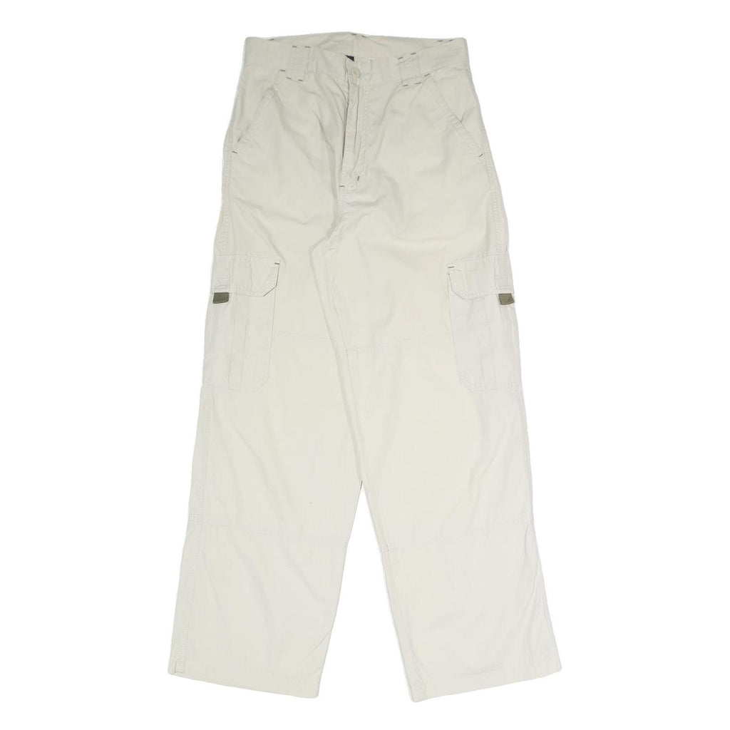 HERE & THERE Womens Polyester Blend Beige Regular Cargo Trousers W28 L30 Casual