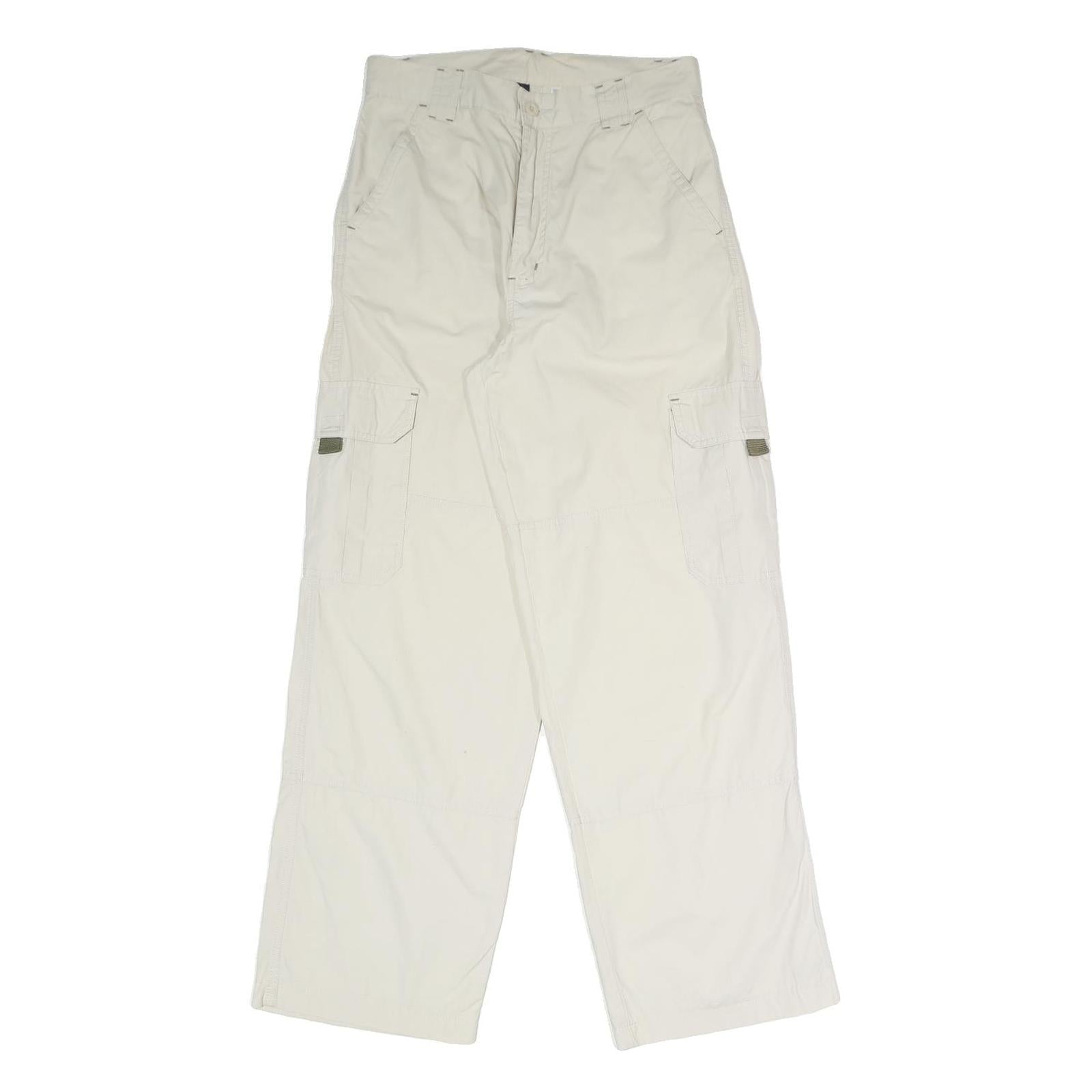 HERE & THERE Womens Polyester Blend Beige Regular Cargo Trousers W28 L30 Casual