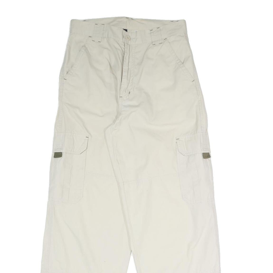 HERE & THERE Womens Polyester Blend Beige Regular Cargo Trousers W28 L30 Casual