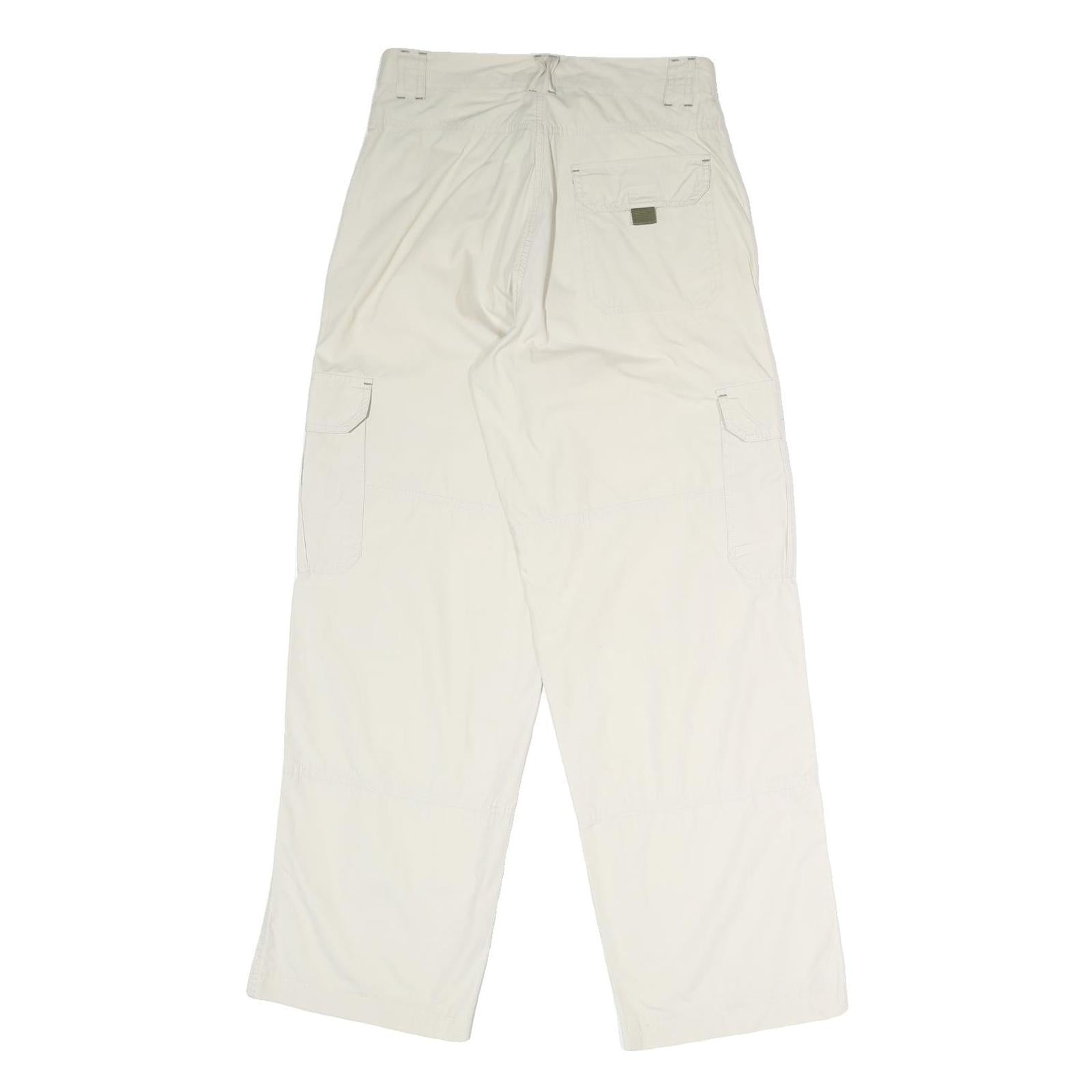 HERE & THERE Womens Polyester Blend Beige Regular Cargo Trousers W28 L30 Casual