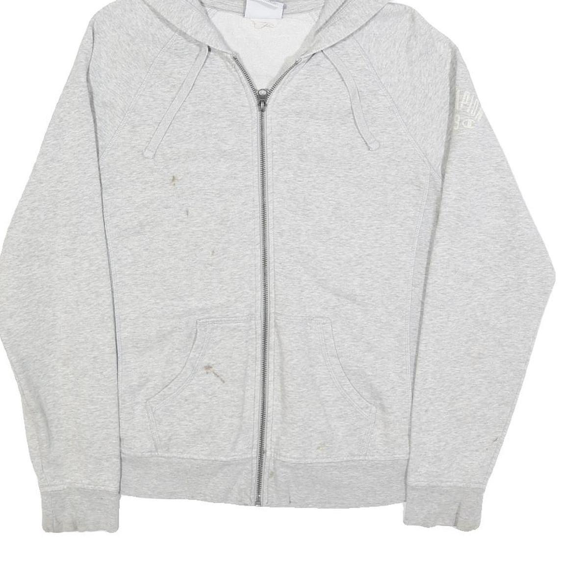 CHAMPION Mens Grey Zip Up Hoodie M Cotton Blend Casual Sweatshirt