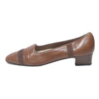 PADOVANELLE Womens Classic Low Heel Leather Shoes Brown UK 7 Elegant Comfortable
