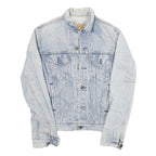 LEVI'S Womens Blue Cotton Blend Denim Jacket S Button Plain Classic Fit