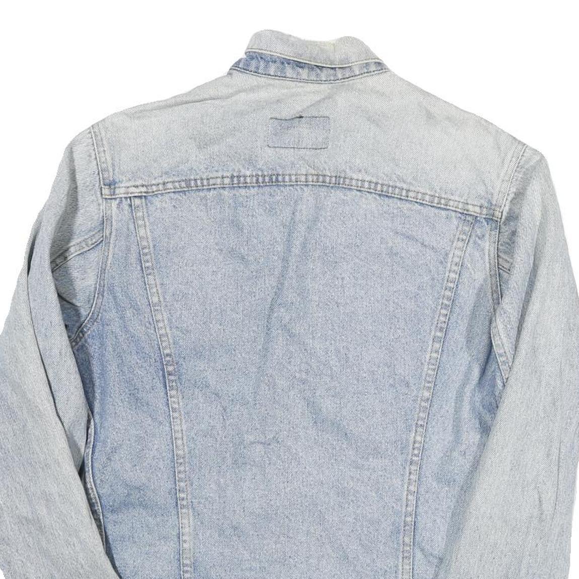 LEVI'S Womens Blue Cotton Blend Denim Jacket S Button Plain Classic Fit
