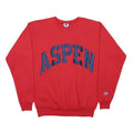 CHAMPION Womens Red Aspen Crew Neck S Cotton Blend Pullover Sweatshirt