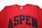 CHAMPION Womens Red Aspen Crew Neck S Cotton Blend Pullover Sweatshirt