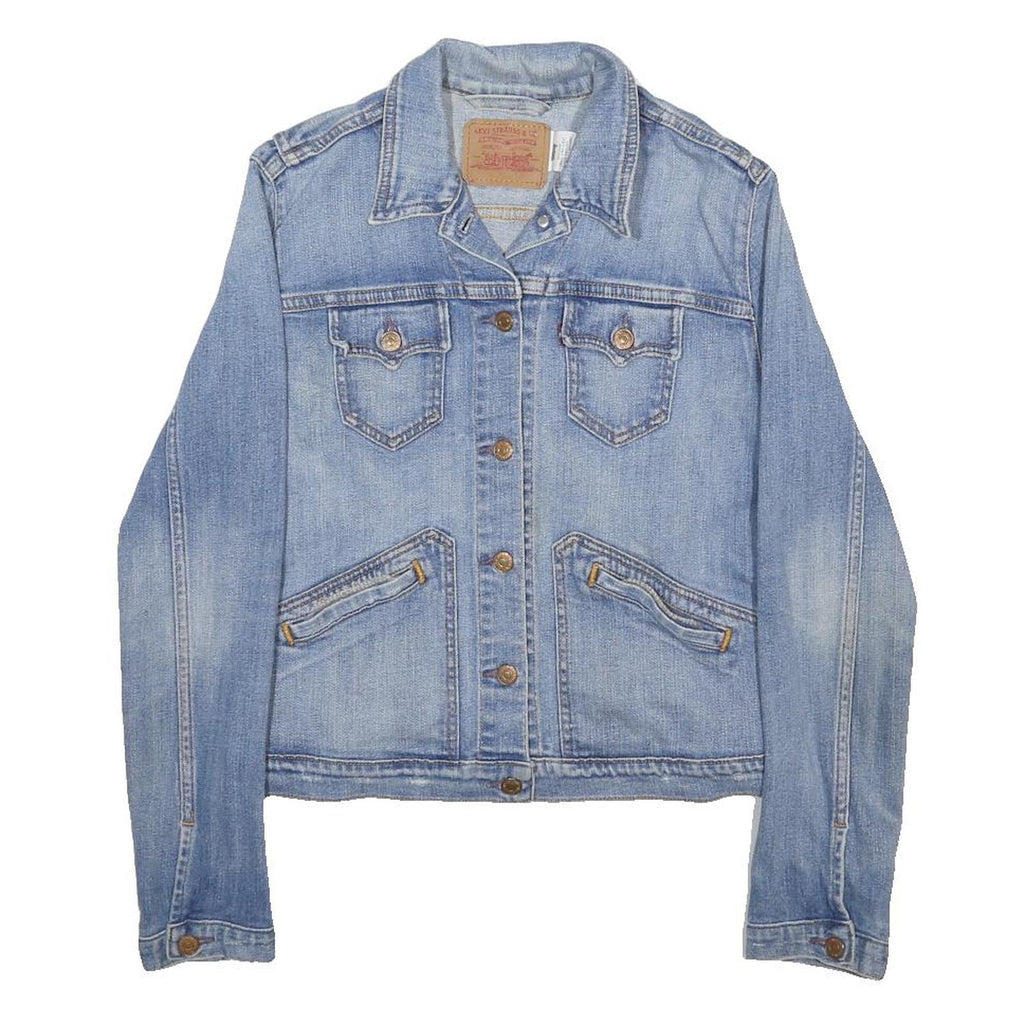 LEVI'S Girls Blue Denim Jacket L Cotton Blend Classic Button Closure Casual