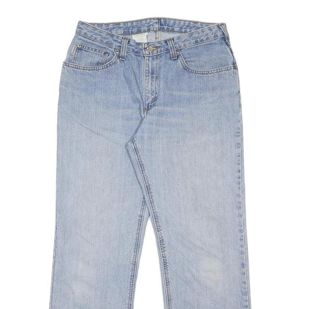 CARHARTT Womens Regular Fit Light Blue Denim Jeans W30 L30 Straight Cotton Zip