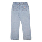 CARHARTT Womens Regular Fit Light Blue Denim Jeans W30 L30 Straight Cotton Zip