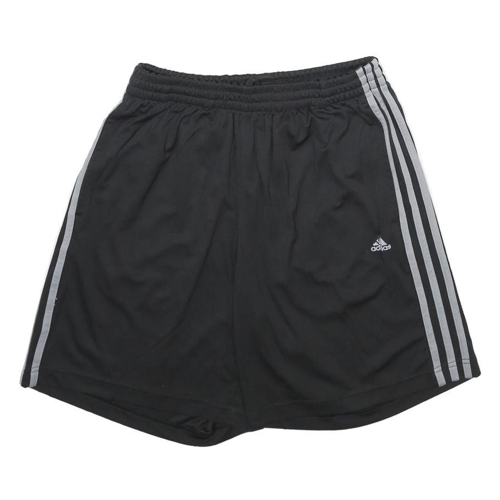 ADIDAS Mens Black Sports Shorts M W28 Polyester Three Stripes Casual Gym