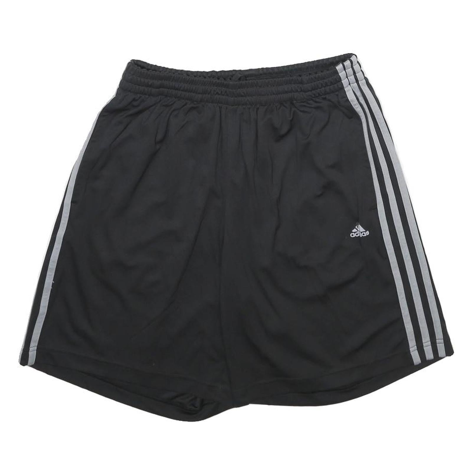 ADIDAS Mens Black Sports Shorts M W28 Polyester Three Stripes Casual Gym