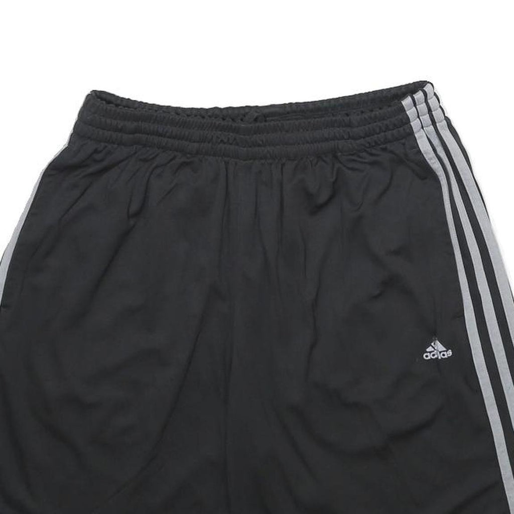 ADIDAS Mens Black Sports Shorts M W28 Polyester Three Stripes Casual Gym