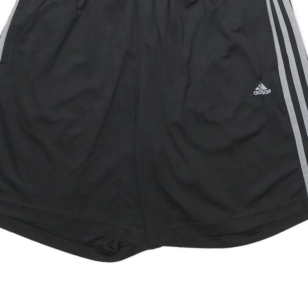 ADIDAS Mens Black Sports Shorts M W28 Polyester Three Stripes Casual Gym