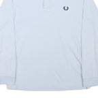 FRED PERRY Boys White Long Sleeve Plain Polo Shirt 14Y Cotton Blend Classic