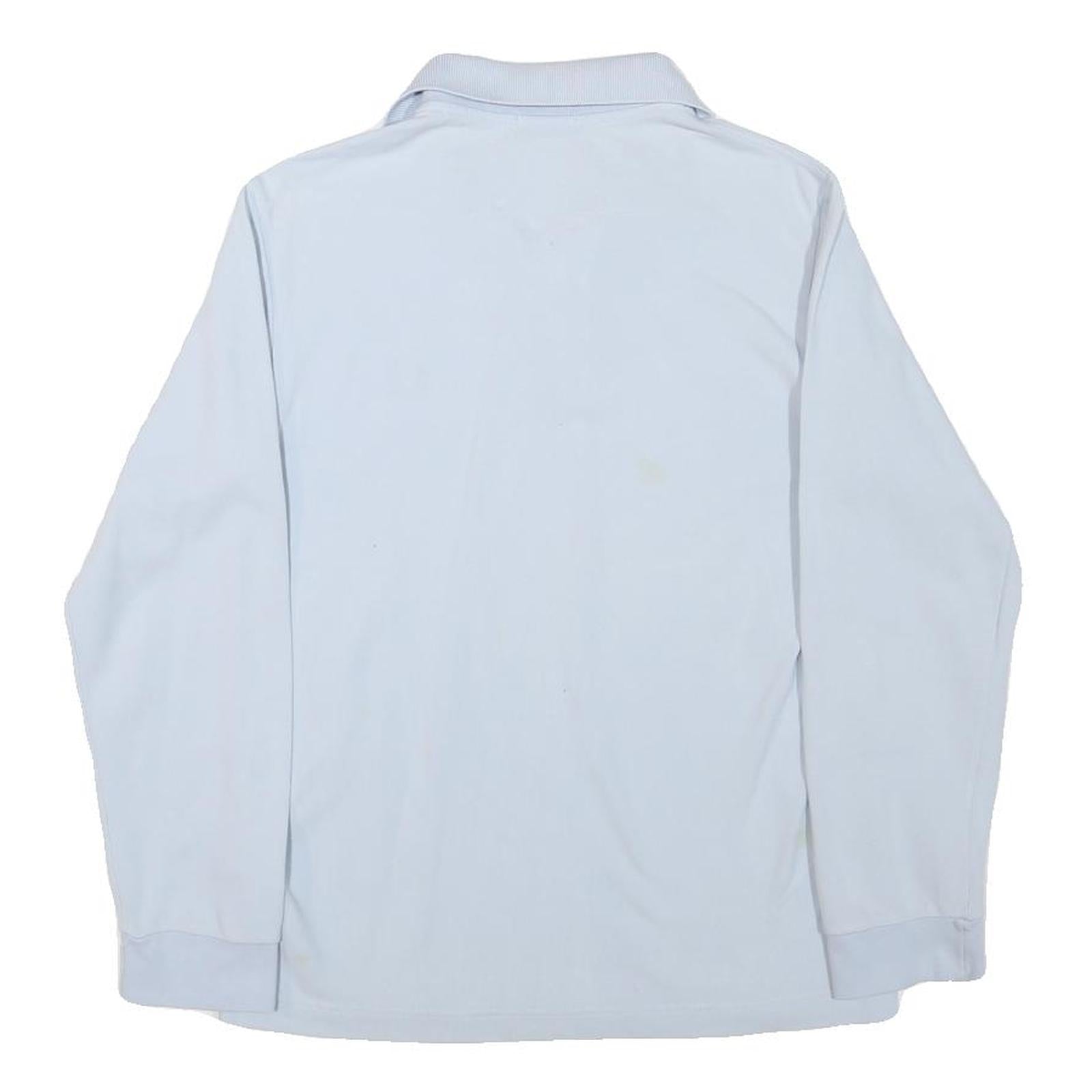 FRED PERRY Boys White Long Sleeve Plain Polo Shirt 14Y Cotton Blend Classic