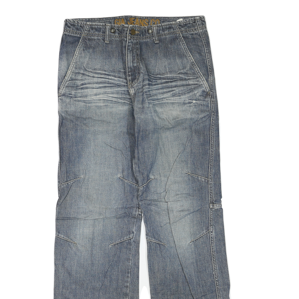 GIA JEANS CO Womens Regular Fit Denim Jeans Blue W32 L32 Casual Streetwear