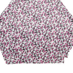 WHY NOT Womens Pink & Black Animal Print Nylon Jacket L Woven Oversized