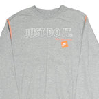 NIKE Mens Grey Sweatshirt Just Do It Crew Neck M Lightweight Cotton Pullover