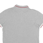 TOMMY HILFIGER Mens Grey Polo Shirt L Cotton Short Sleeve Slim Fit Classic