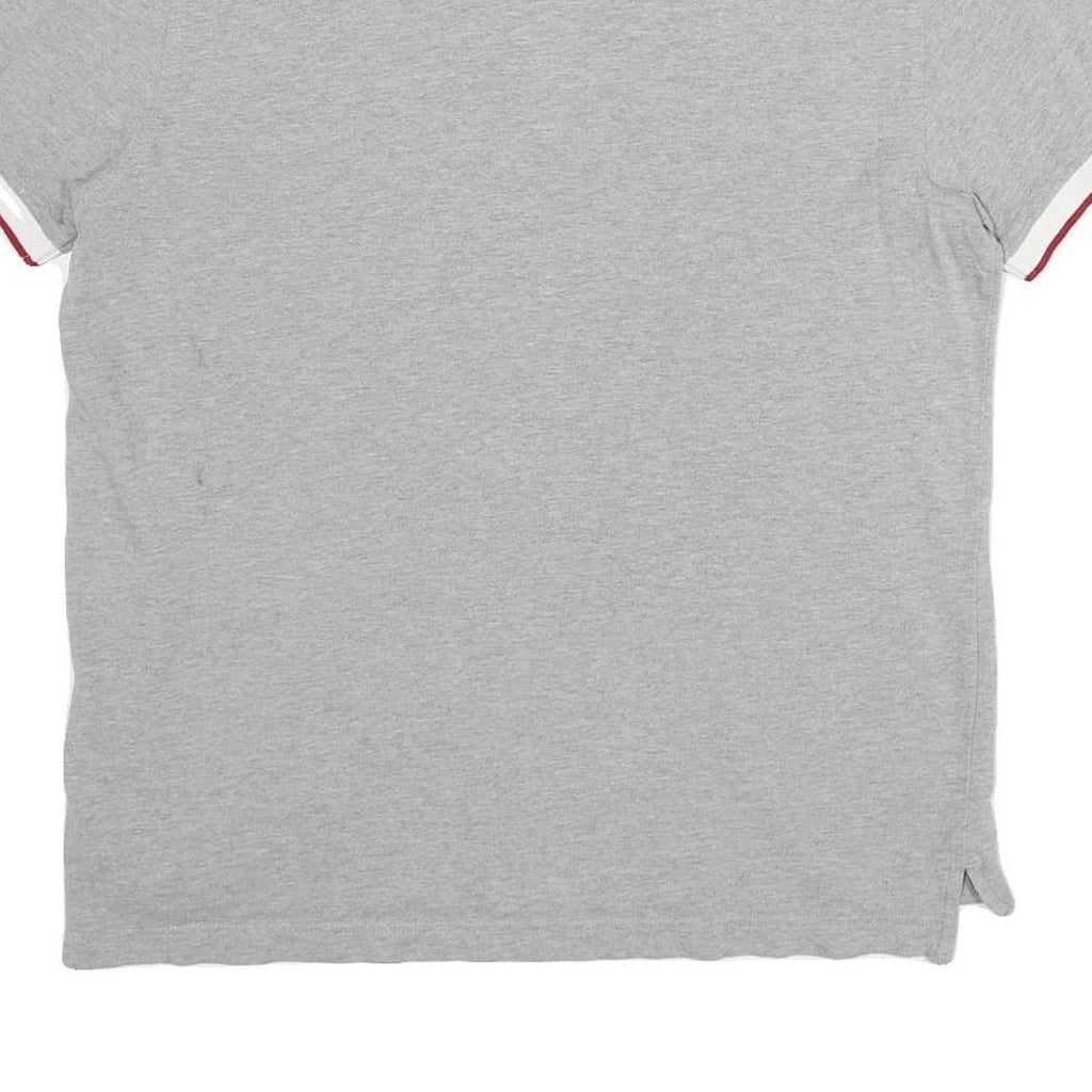 TOMMY HILFIGER Mens Grey Polo Shirt L Cotton Short Sleeve Slim Fit Classic