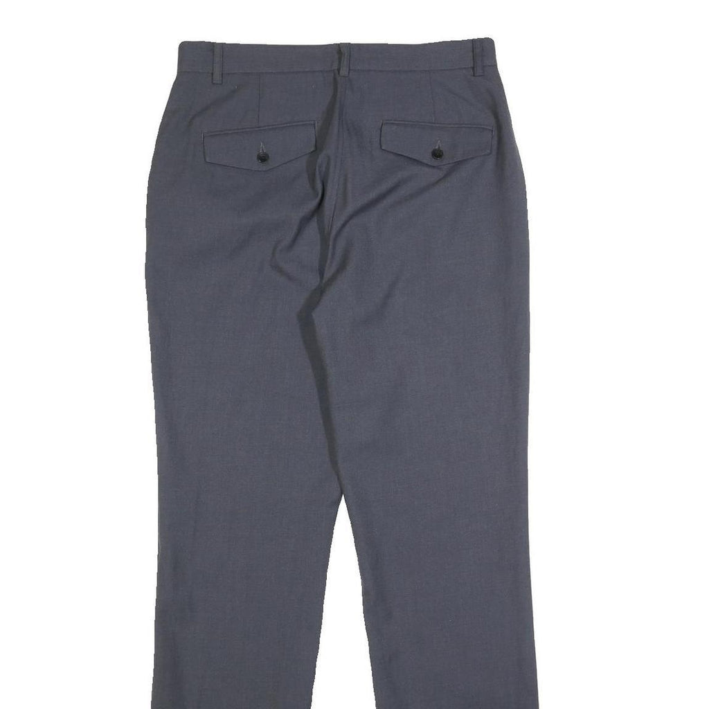 PRINGLE Mens Wool Slim Grey Trousers W31 L33 Formal Slim Fit Zip Closure