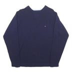 TOMMY HILFIGER Mens Navy Blue Crew Neck M Wool Blend Sweatshirt Pullover