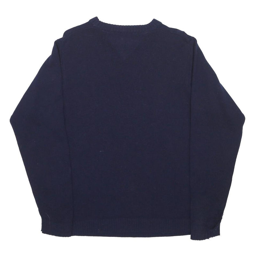 TOMMY HILFIGER Mens Navy Blue Crew Neck M Wool Blend Sweatshirt Pullover