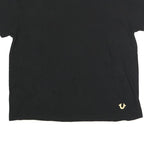 TRUE RELIGION Mens Black Gold Logo T-Shirt L Short Sleeve Crew Neck Cotton