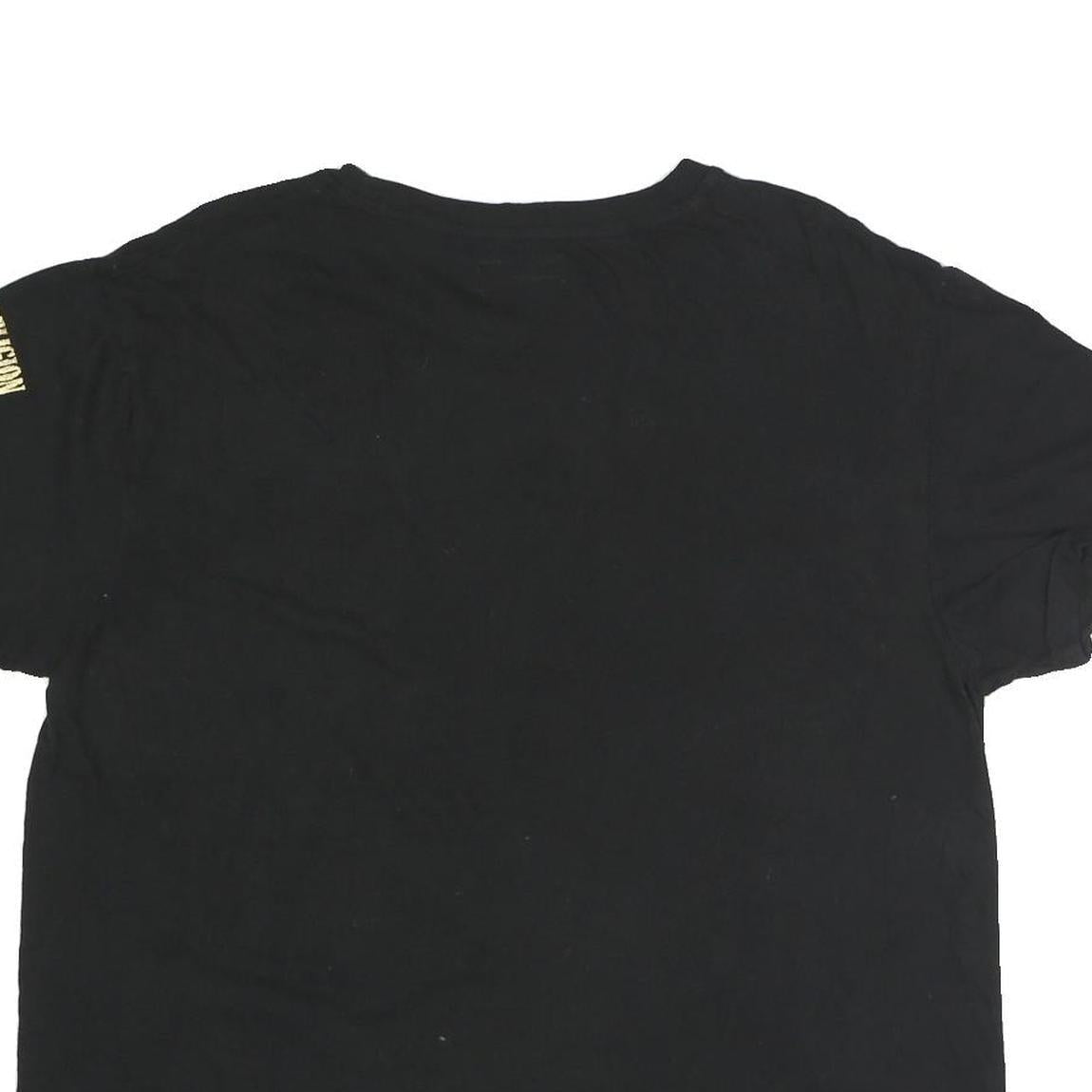 TRUE RELIGION Mens Black Gold Logo T-Shirt L Short Sleeve Crew Neck Cotton