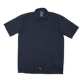 DICKIES Mens Navy Blue Workwear Short Sleeve Shirt M Cotton Blend Casual
