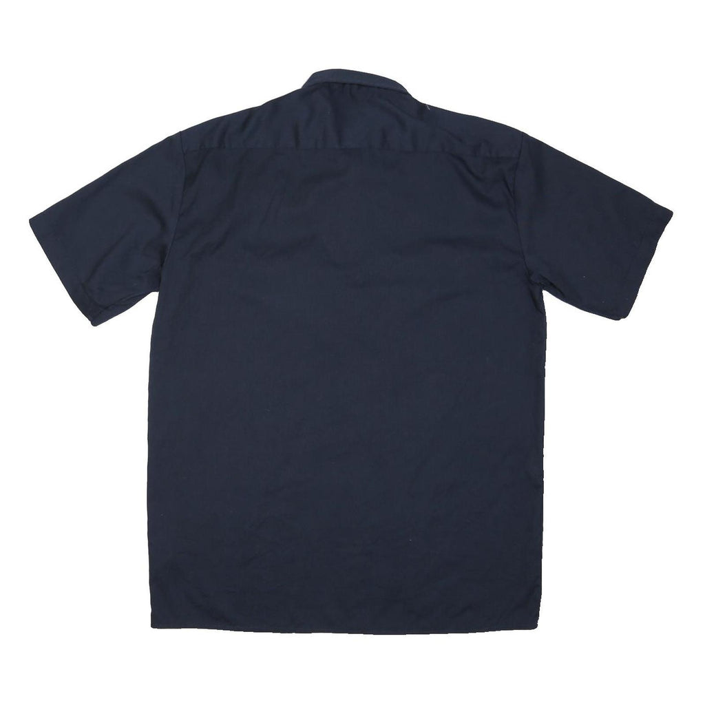 DICKIES Mens Navy Blue Workwear Short Sleeve Shirt M Cotton Blend Casual